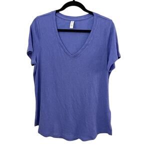 Athleta Breezy Scoop V-neck T-Shirt Cotton Blend Size Large Athleisure Light